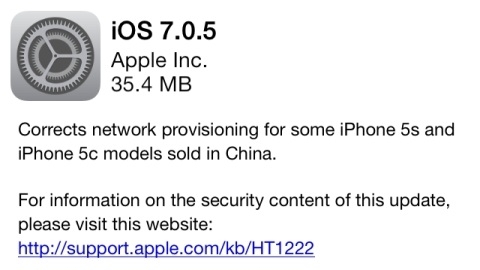 iOS 7.0.5 sürümü dağıtılmaya başladı