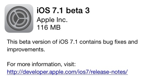 iOS 7.1 beta 3 datlmaya balad