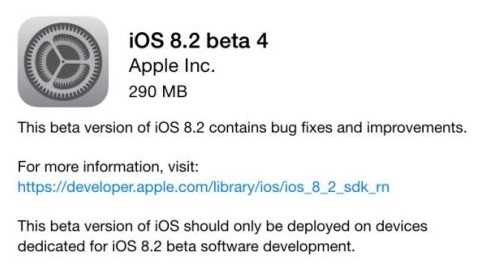 iOS 8.2 beta 4 yayımlandı, Apple Watch uygulaması doğrulandı