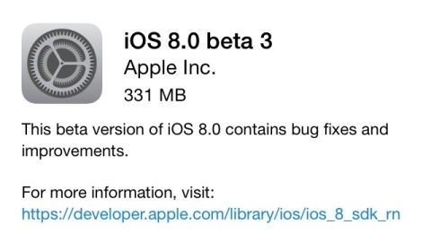 iOS 8 beta 3 sürümü yayımlandı