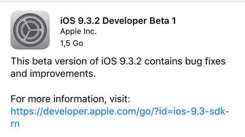 iOS 9.3.2 güncellemesi için ilk beta yayımlandı