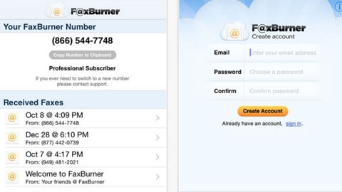 Fax Burner iOS Uygulaması