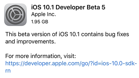iOS 10.1 beta 5 dağıtılmaya başladı