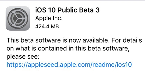iOS 10 güncellemesinin üçüncü genel beta dağıtımı gerçekleştirildi