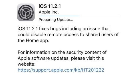 iOS 11.2.1 güncellemesi yayımlandı