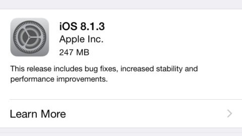 iOS 8.1.3 güncellemesi dağıtıma sunuldu