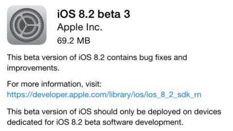iOS 8.2 beta 3 sürümü geliştiricilerin kullanımına sunuldu