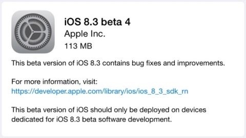 iOS 8.3 beta 4 güncellemesi dağıtılmaya başladı