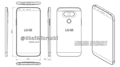 LG G5'in şematik görüntüsü ve bazı teknik özellikleri ortaya çıktı