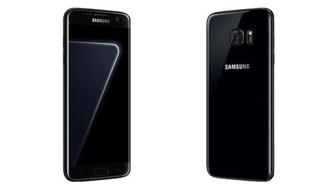 Parlak siyah Galaxy S7 edge tantld