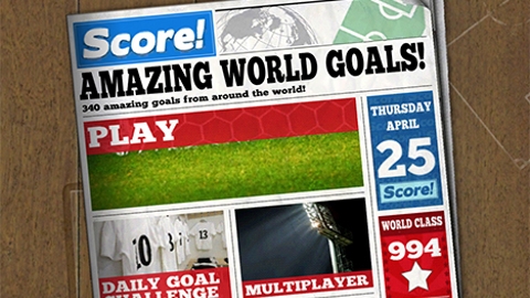 Score! World Goals iOS oyunu ile efsanevi golleri yeniden canlandırın