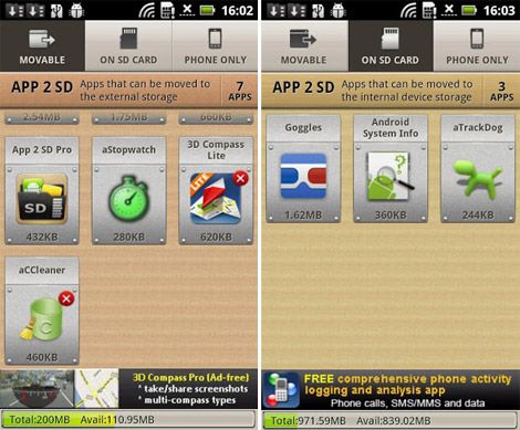 Android App 2 SD uygulamas