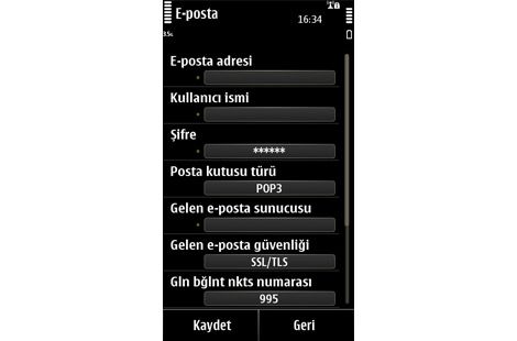Nokia N8 E-Posta kurulumu