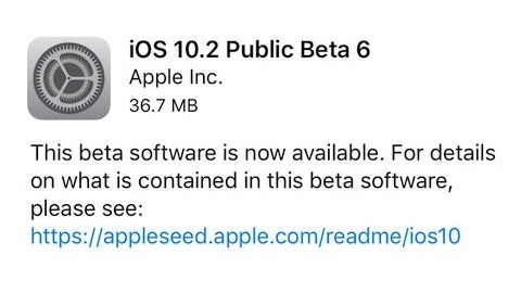 iOS 10.2 beta 6 dağıtılmaya başladı