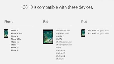 iOS 10 güncellemesi alacak cihazlar