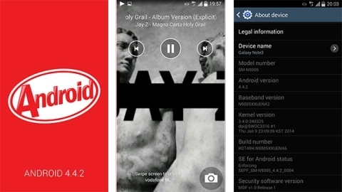 N9005 Galaxy Note 3 için Android 4.4.2 KitKat güncellemesi